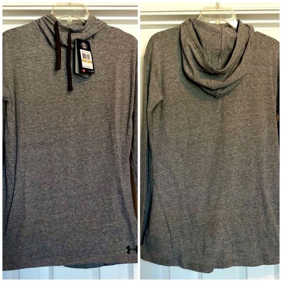 UNDER ARMOUR - L Sz S - NWT Heat Gear Woman's Stadium Hoodie in Graphite - Picture 6 of 16